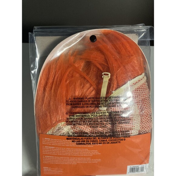 ORANGE CRAZY WIG Halloween Costume (Football TAILGATING, Hair, Cosplay) • NEW - Picture 2 of 2